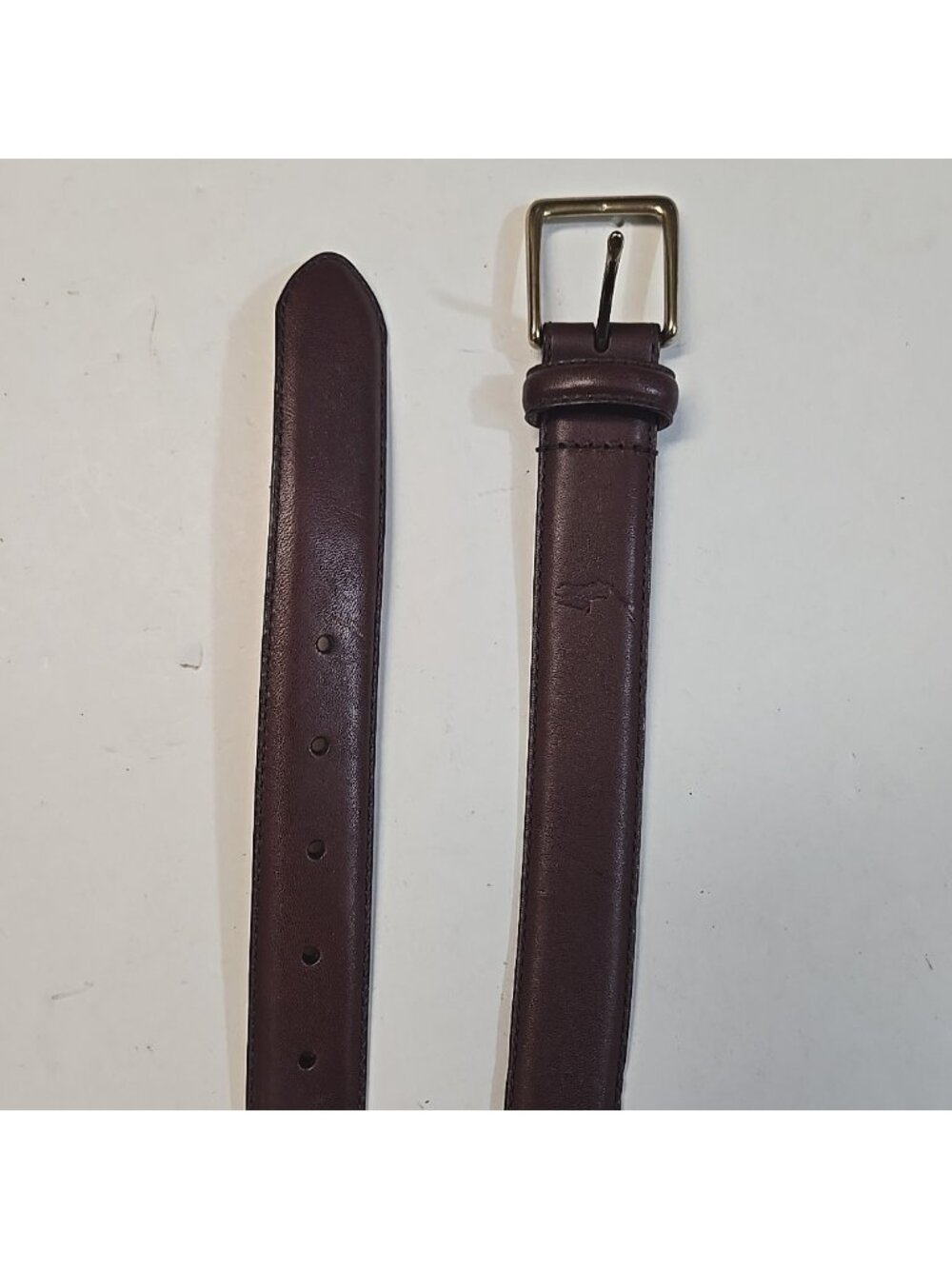NWT Polo Ralph Lauren Brown Leather Belt Mens Genuine Leather Brass Buckle